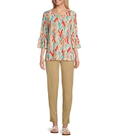 Slimsation® by Multiples Relaxed Tapered Leg Tummy Control Pull-On Ankle Pants