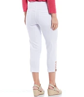 Slimsation® by Multiples Straight Ladder Hem Pull-On Twill Crop Pants