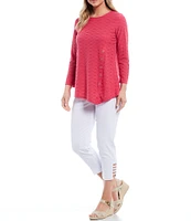 Slimsation® by Multiples Straight Ladder Hem Pull-On Twill Crop Pants