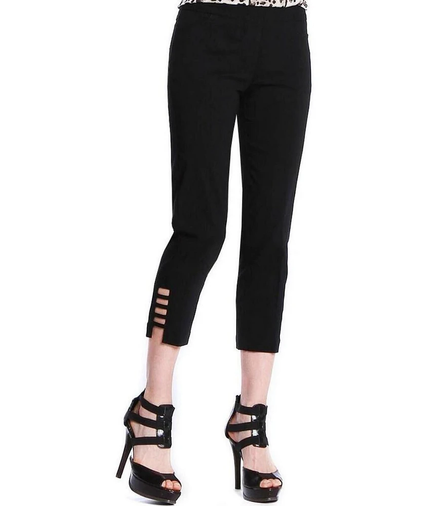 Slimsation® by Multiples Straight Ladder Hem Pull-On Twill Crop Pants