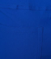 Multiples Solid Straight Ladder Hem Pull-On Twill Crop Pants