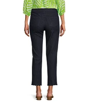 Multiples Stretch Woven Scalloped Embroidered Hem Pull-On Crop Pants