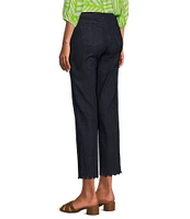 Multiples Stretch Woven Scalloped Embroidered Hem Pull-On Crop Pants