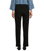 Multiples Textured Slub Woven Pull-On Ankle Pants