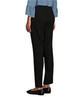 Multiples Textured Slub Woven Pull-On Ankle Pants