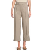 Multiples Wide-Leg Pintuck Pull-On Cropped Pants