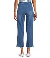 Multiples Wide-Leg Pull-On Cropped Denim Jeans
