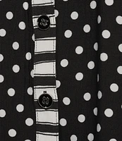 Multiples Woven Printed Point Collar 3/4 Turn-Up Sleeve Button Front Fitted Shirt