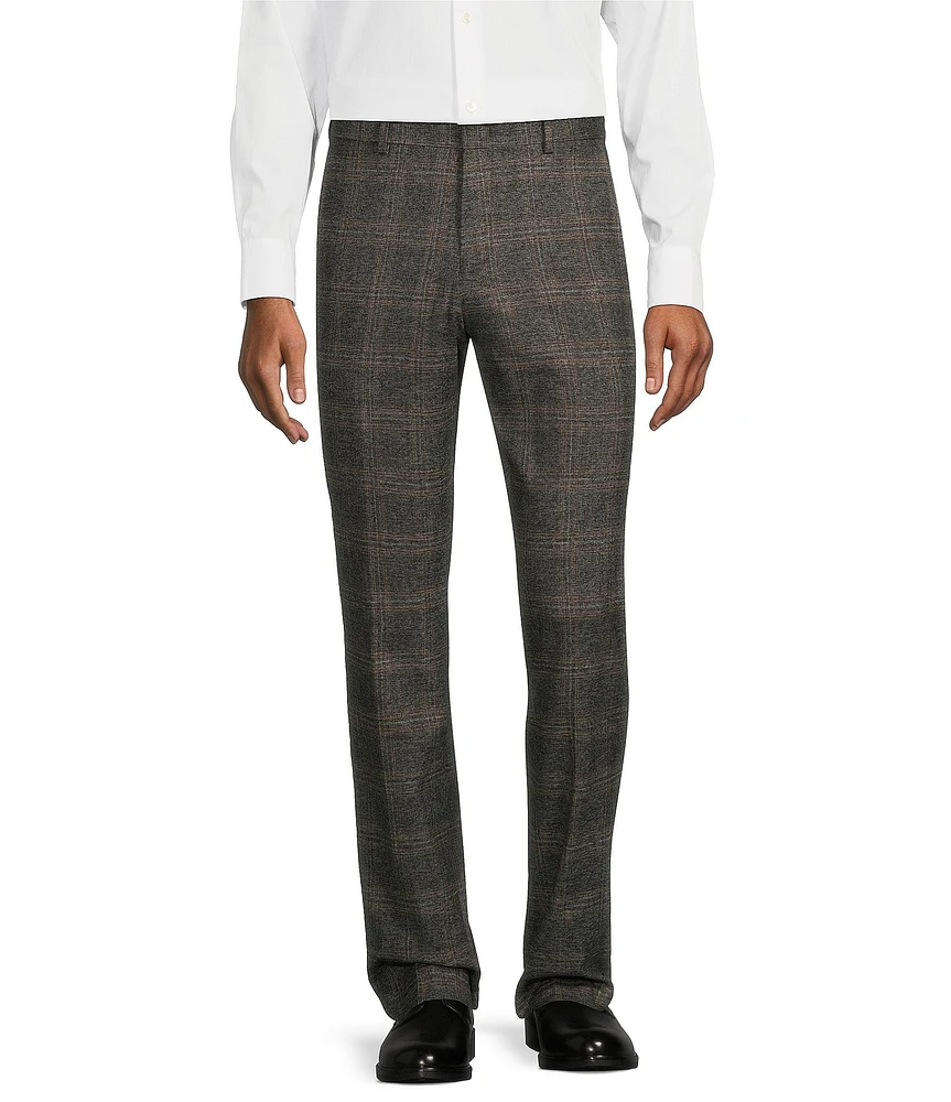 Murano Alex Slim Fit Dark Plaid Flat Front Suit Separates Dress Pants