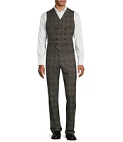 Murano Alex Slim Fit Dark Plaid Flat Front Suit Separates Dress Pants