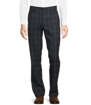 Murano Alex Slim Fit Glen Plaid Flat Front Dress Pants