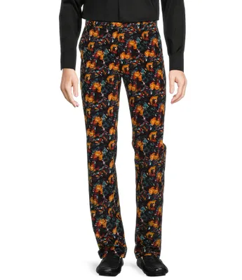 Murano Ancient Renaissance Collection Alex Slim Fit Floral Corduroy Suit Separates Dress Pants