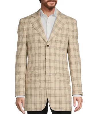 Murano Ancient Renaissance Collection Slim Fit Plaid Suit Separates Blazer