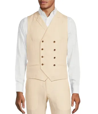 Murano Baird McNutt Linen Double Breasted Notch Lapel Vest