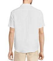 Murano Baird McNutt Linen Solid Short Sleeve Woven Shirt