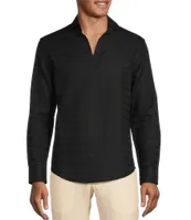 Murano Baird McNutt Johnny Collar Linen Texture Popover Shirt