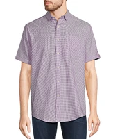 Murano Big & Tall Classic-Fit Small Square Dobby Short Sleeve Woven Shirt