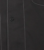 Murano Big & Tall Interdimensional Collection Slim Fit Contrast Stitch Short Sleeve Woven Shirt
