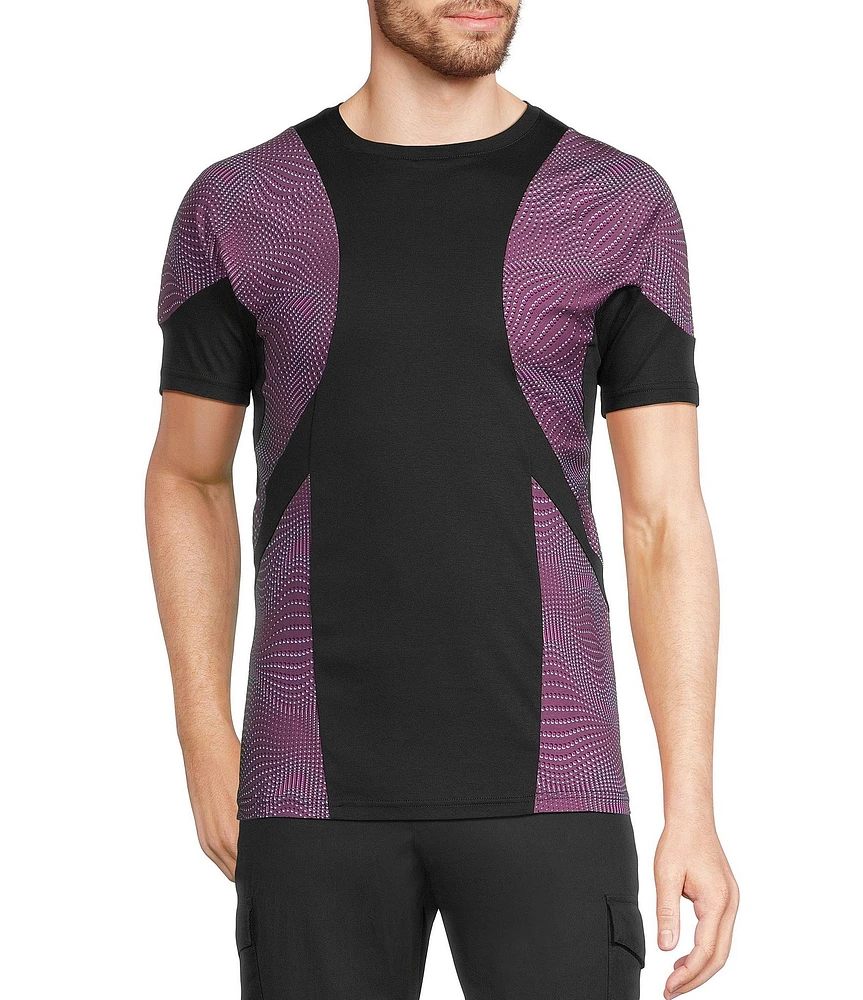 Murano Big & Tall Interdimensional Collection Slim Fit Pieced Short Sleeve Crew Neck T-Shirt
