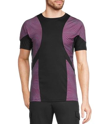Murano Big & Tall Interdimensional Collection Slim Fit Pieced Short Sleeve Crew Neck T-Shirt