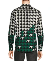 Murano Big & Tall Prehistoric Prep Collection Slim Fit Houndstooth Long Sleeve Woven Shirt