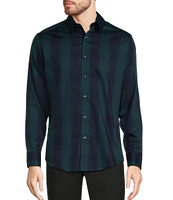 Murano Big & Tall Slim Fit Buffalo Plaid Sateen Long Sleeve Woven Shirt