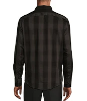 Murano Big & Tall Slim Fit Buffalo Plaid Sateen Long Sleeve Woven Shirt