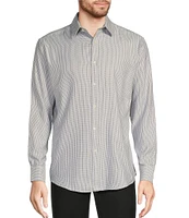 Murano Big & Tall Slim Fit Geometric Dobby Long Sleeve Woven Shirt