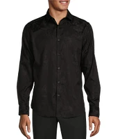 Murano Big & Tall Slim Fit Jacquard Long Sleeve Woven Shirt