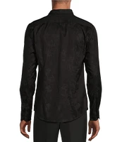 Murano Big & Tall Slim Fit Jacquard Long Sleeve Woven Shirt