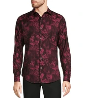 Murano Big & Tall Slim Fit Jacquard Long Sleeve Woven Shirt