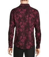 Murano Big & Tall Slim Fit Jacquard Long Sleeve Woven Shirt