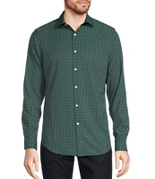 Murano Big & Tall Slim Fit Long Sleeve Geometric Print Performance Woven Shirt