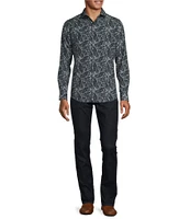 Murano Big & Tall Slim Fit Pattern Performance Stretch Long Sleeve Woven Shirt