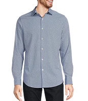 Murano Big & Tall Slim-Fit Performance Stretch Diamond Geometric Print Long Sleeve Woven Shirt