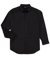 Murano Big & Tall Slim Fit Solid Sateen Spread Collar Long Sleeve Woven Shirt