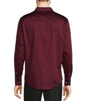 Murano Big & Tall Slim Fit Solid Sateen Spread Collar Long Sleeve Woven Shirt