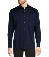 Murano Big & Tall Slim Fit Solid Sateen Spread Collar Long Sleeve Woven Shirt