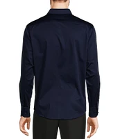 Murano Big & Tall Slim Fit Solid Sateen Spread Collar Long Sleeve Woven Shirt