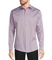 Murano Big & Tall Slim Fit Solid Sateen Spread Collar Long Sleeve Woven Shirt