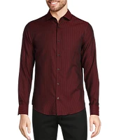 Murano Big & Tall Timeless Twenties Collection Slim Fit Herringbone Print Long Sleeve Woven Shirt