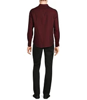 Murano Big & Tall Timeless Twenties Collection Slim Fit Herringbone Print Long Sleeve Woven Shirt