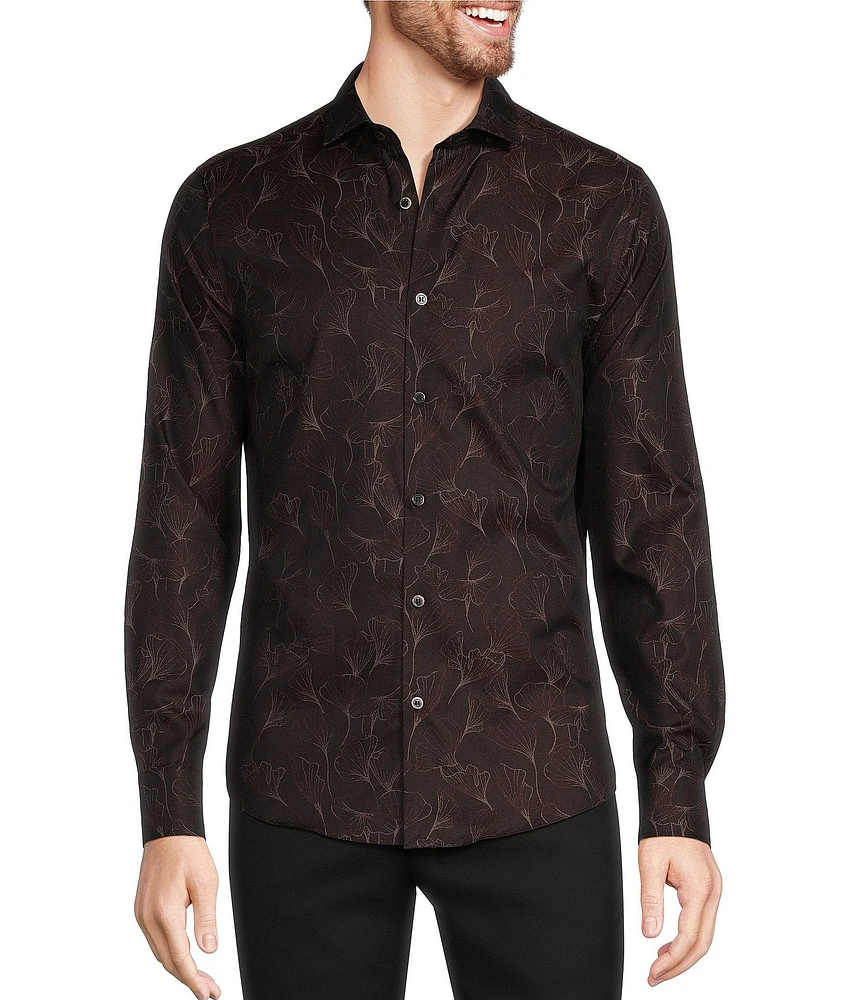 Murano Big & Tall Timeless Twenties Slim Fit Floral Print Long Sleeve Woven Shirt