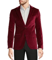 Murano Big & Tall Velvet Slim Fit Suit Separates Notch Lapel Blazer