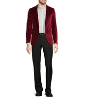 Murano Big & Tall Velvet Slim Fit Suit Separates Notch Lapel Blazer