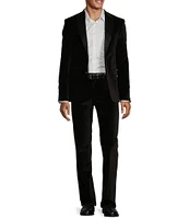 Murano Big & Tall Velvet Slim Fit Suit Separates Notch Lapel Blazer