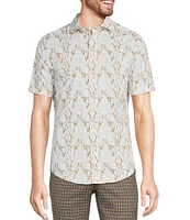 Murano Big & Tall Wanderin West Collection Slim Fit Cowskull Print Short Sleeve Woven Shirt