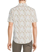 Murano Big & Tall Wanderin West Collection Slim Fit Cowskull Print Short Sleeve Woven Shirt