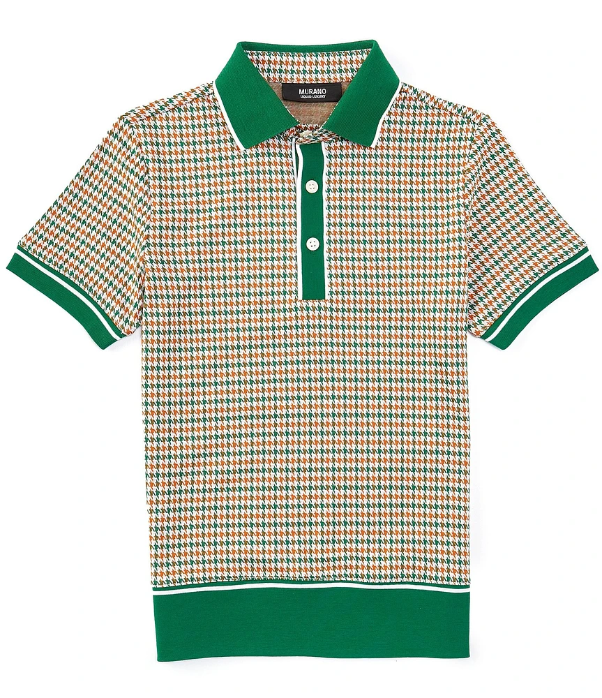 Murano Big Boy 8-20 Short Sleeve Houndstooth Polo Shirt