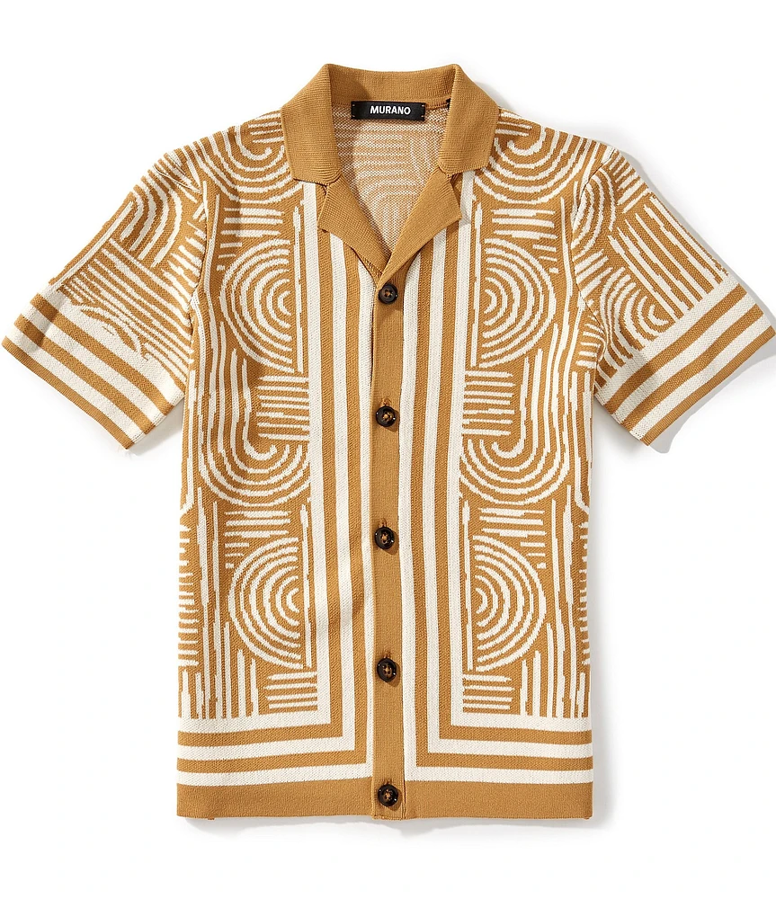 Murano Big Boys 8-20 Jacquard Block Camp Knit Top